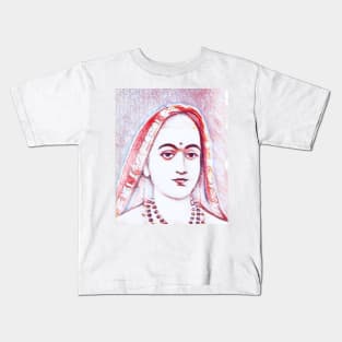 Adi Shankara Portrait | Adi Shankara Artwork | Line Art Kids T-Shirt